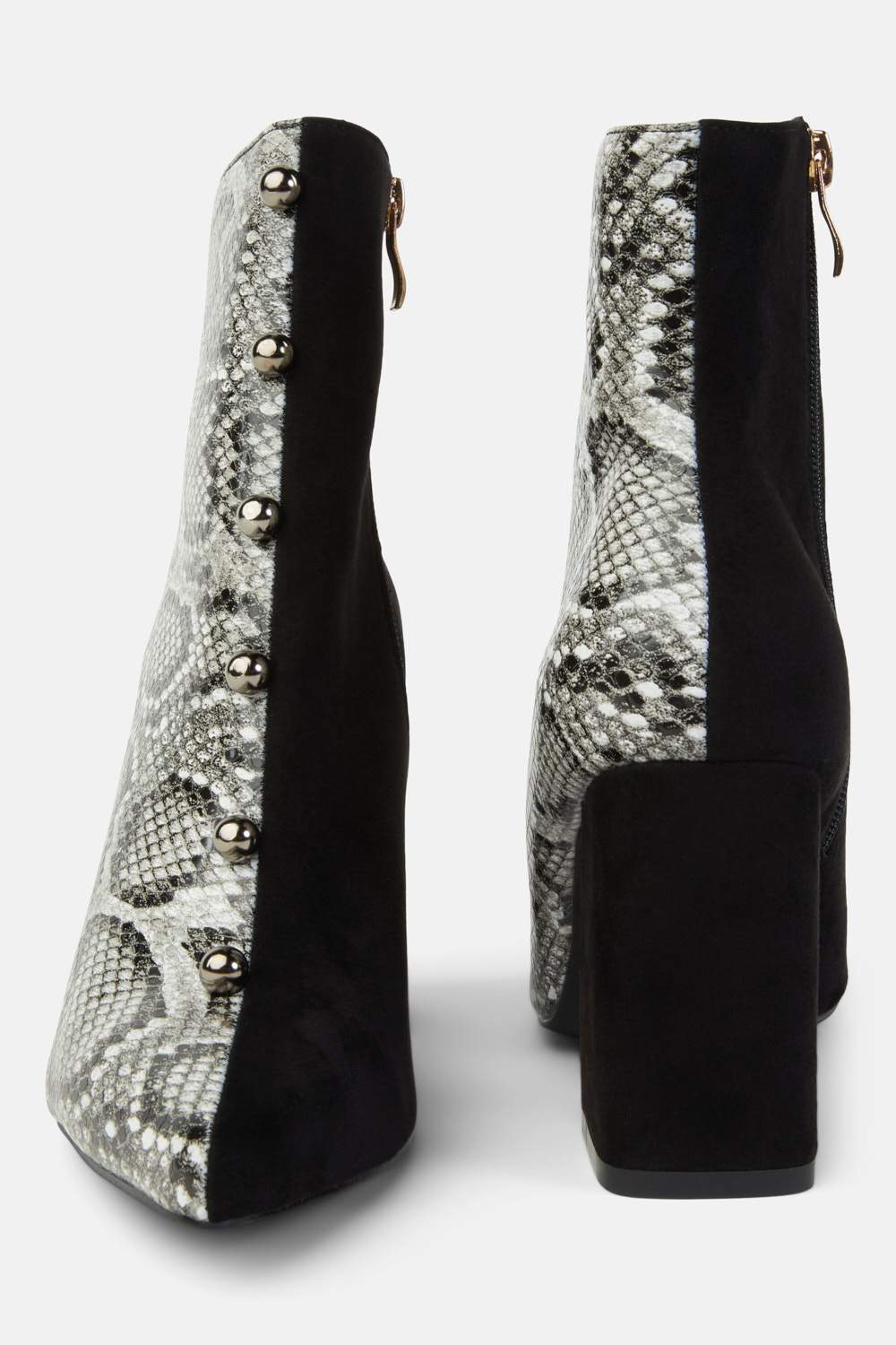 AnnaCristy Milano SHOES Ronan Black Python Suede Ankle Boots