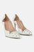 Danilo di Lea by Roselina SHOES Bianca Gold Studded White Leather Heels