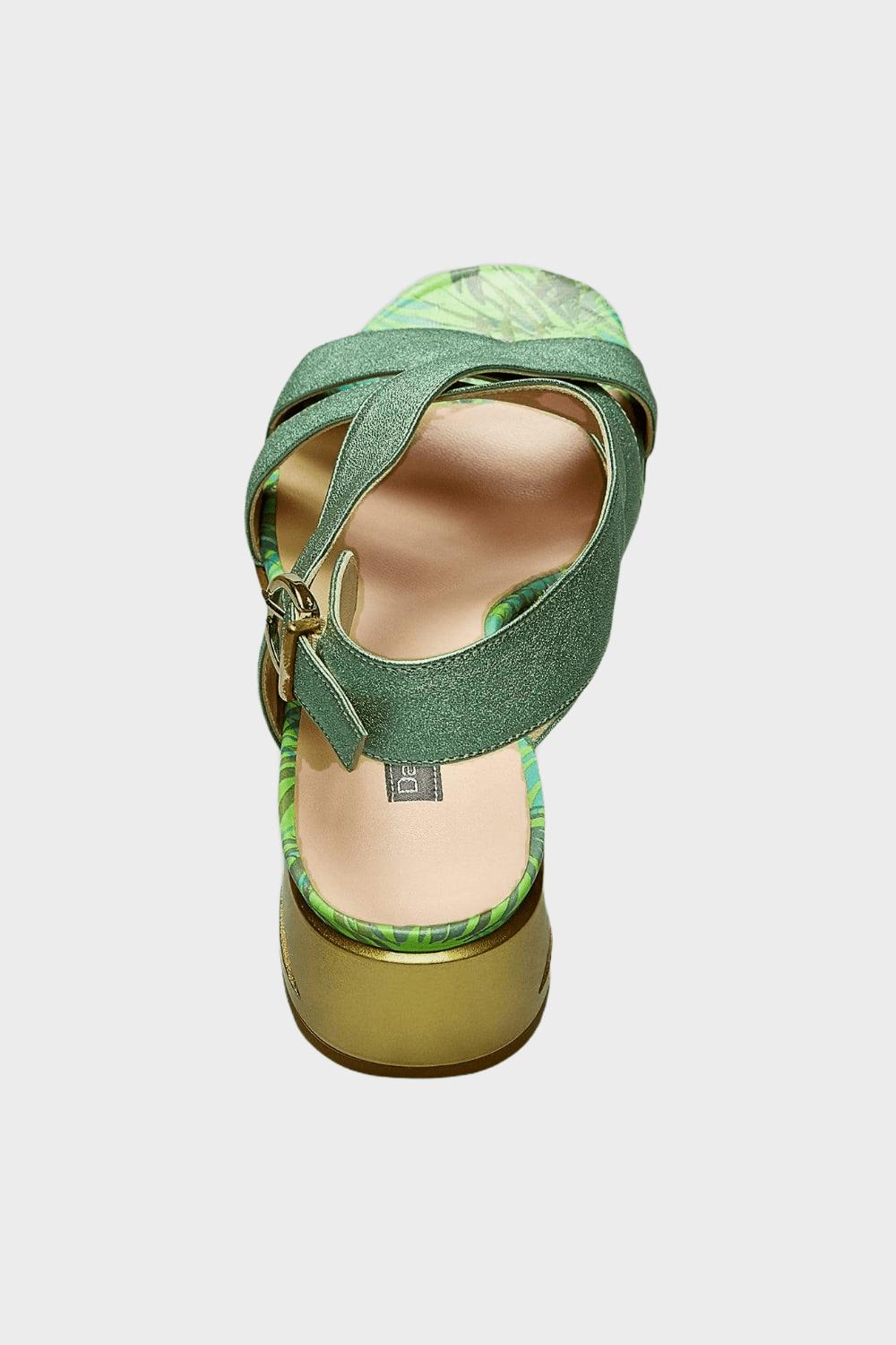 Danilo di Lea by Roselina SHOES Celestia Moss Green Crossover Leather Sandals