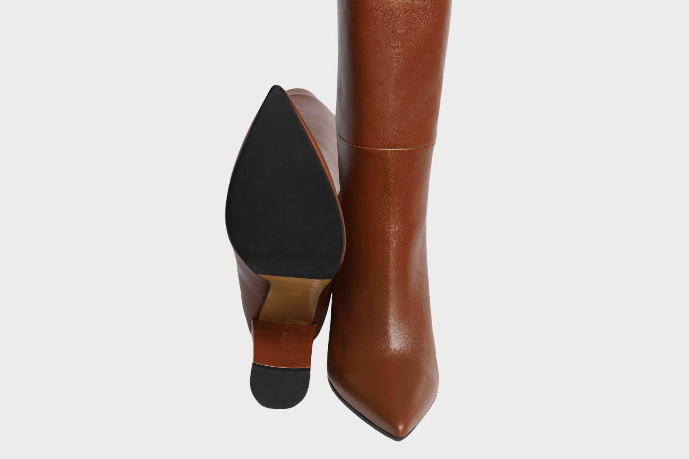 Marco Cinosi SHOES Brandy Caramel Knee High Heel Boots- Italian Women's shoes
