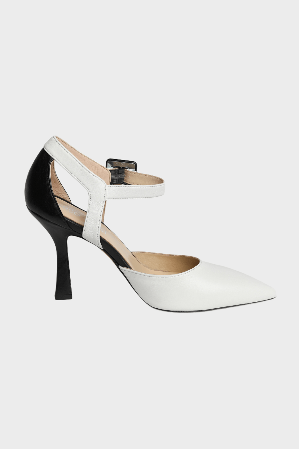 Marco Cinosi SHOES Gatsby Black & White Ankle Strap Pumps