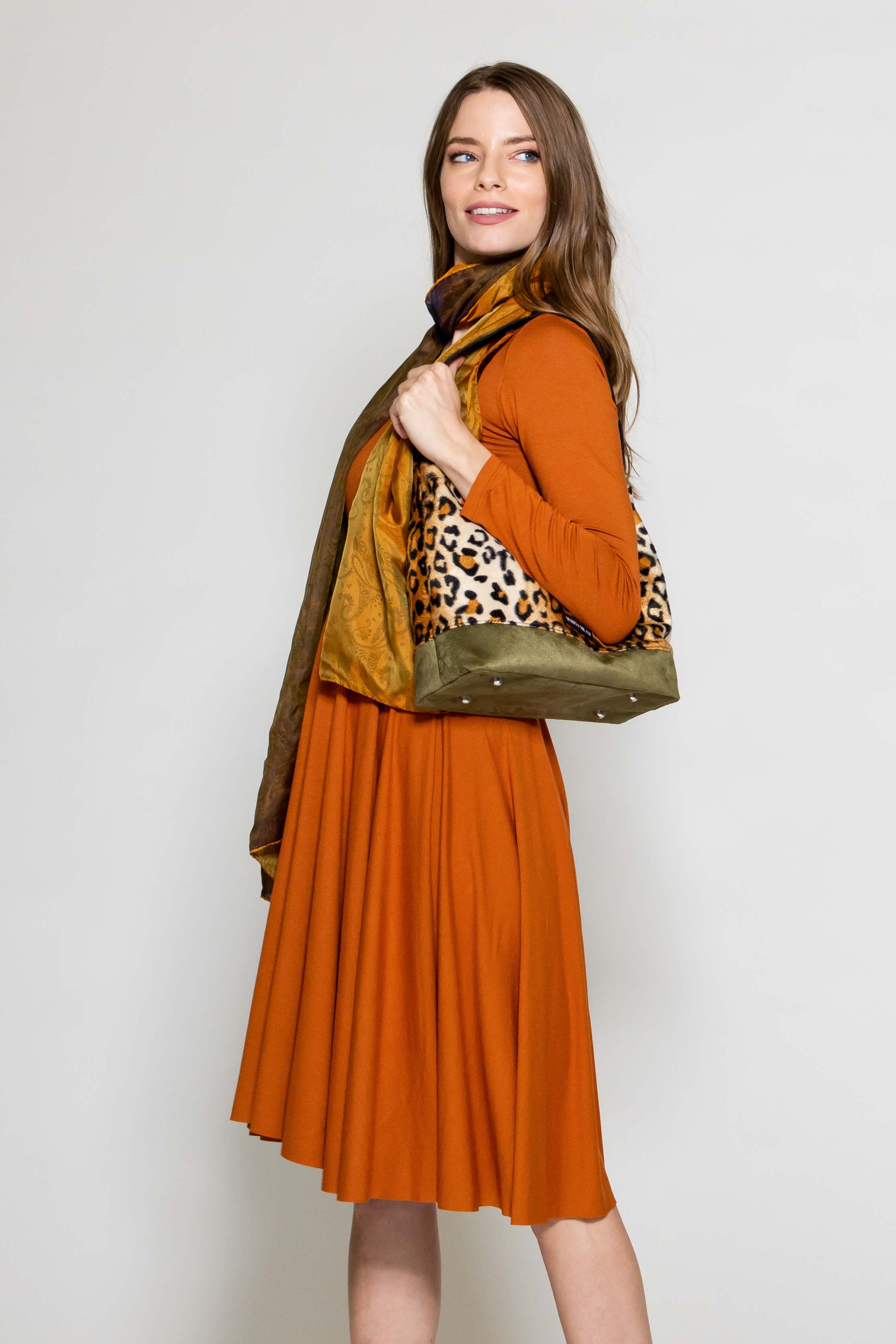 Marina Milani BAGS Camilla Vegan Leopard Printed Shoulder Bag
