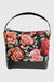 Marina Milani BAGS Camilla Vegan Rose Printed Black Shoulder Bag