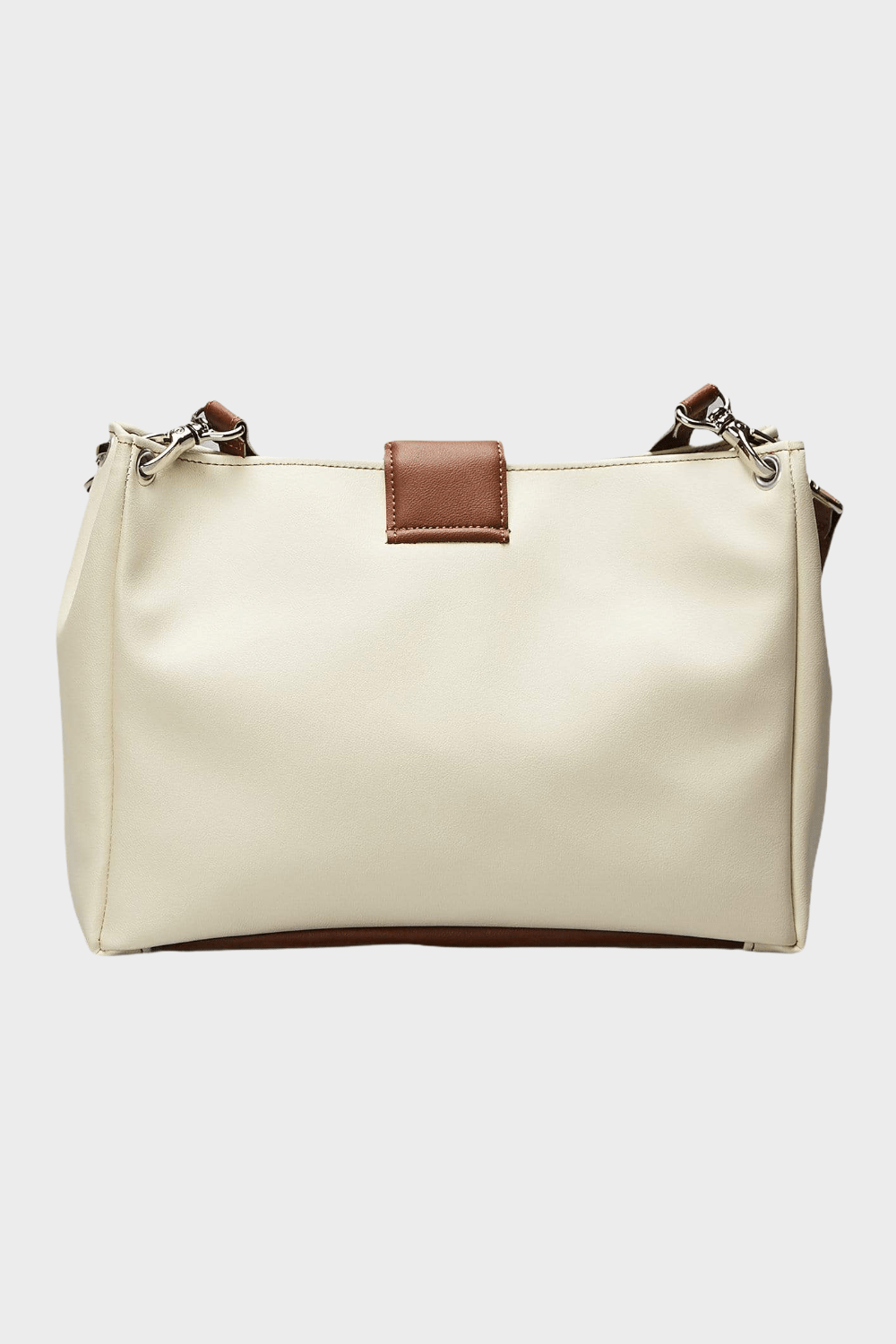 Marina Milani BAGS Parigina Crème Vegan Leather and Brown Shoulder Bag