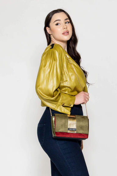 Marina Milani BAGS Sustainable Multi-colored Golden Chain Mini Shoulder Bag