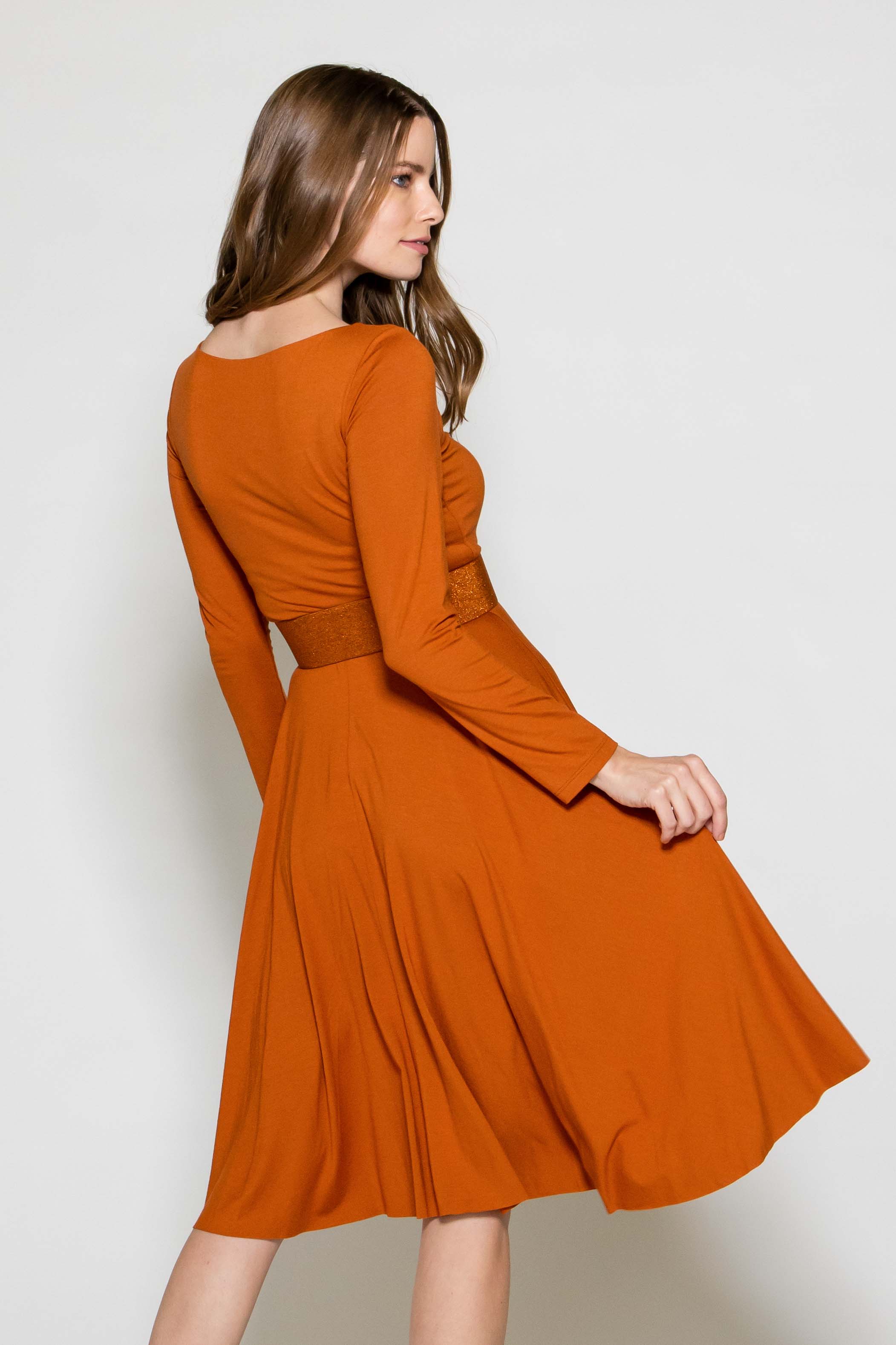 Marisé Eco . Couture DRESSES Venice Orange Long Sleeve Dress