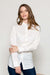 Marisé Eco . Couture TOPS Bella White Collared Button Up Long Sleeve Shirt