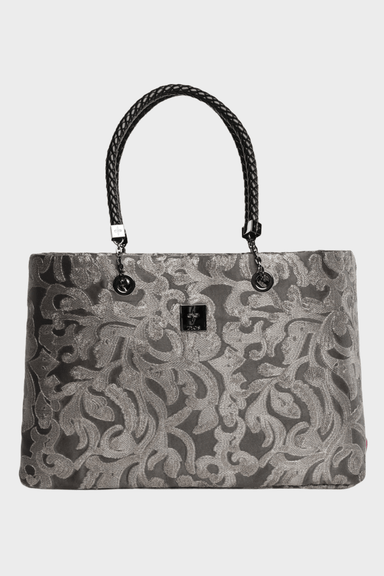 TailorYourChoiceS BAGS Abree Silver Interchangeable Embroidered Damask Printed Tote Bag
